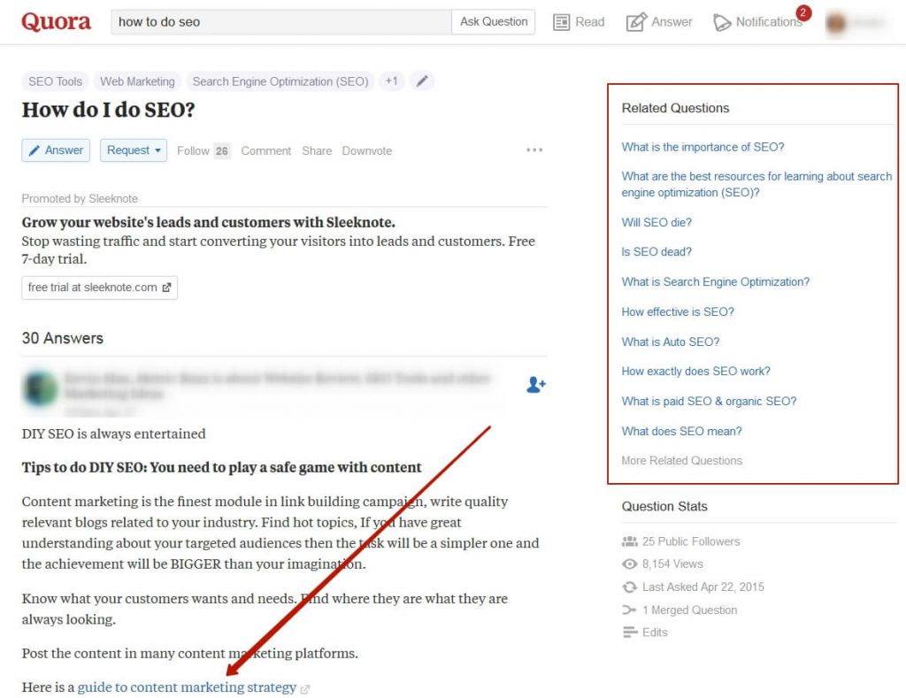 Quora Link Oluşturma